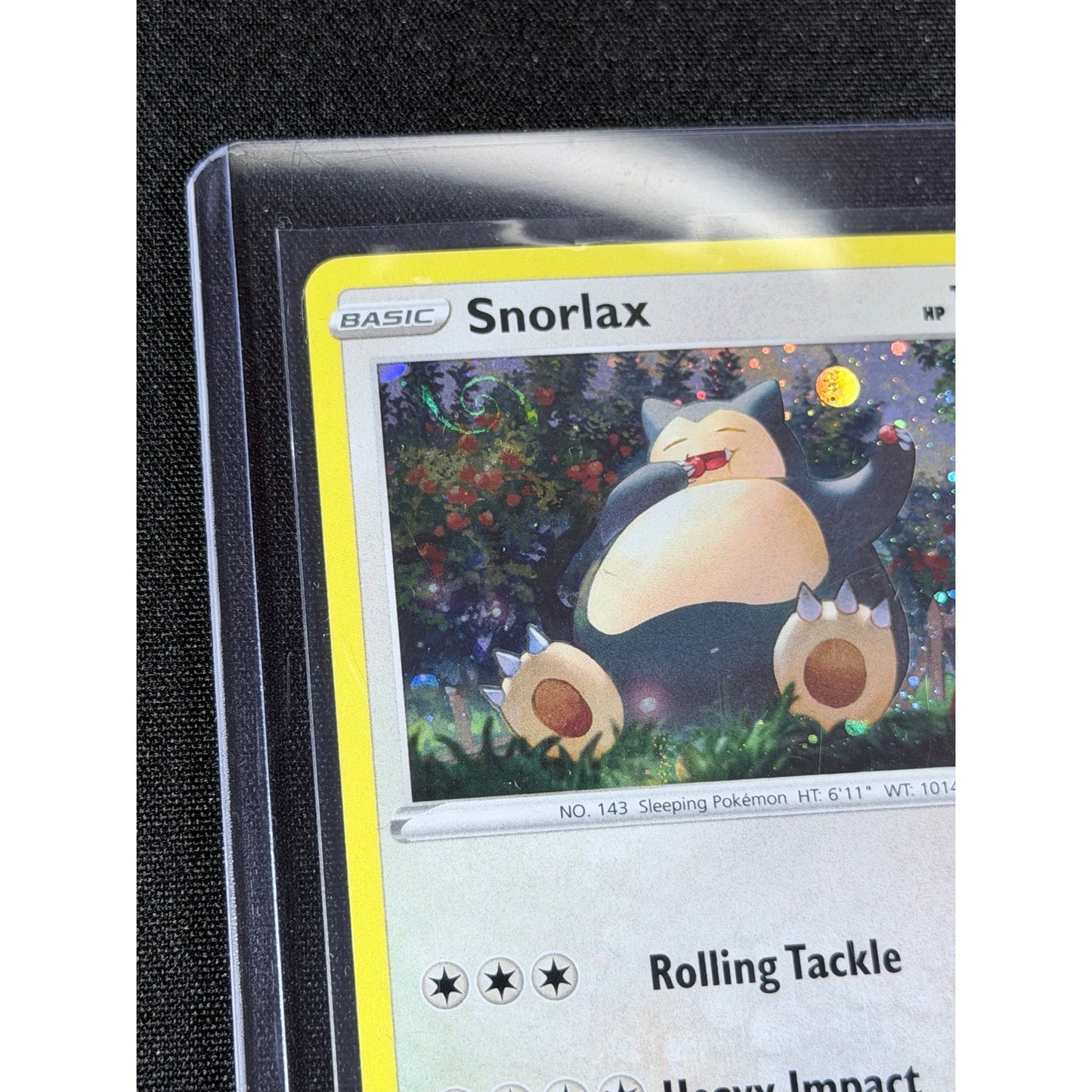 Pokemon Snorlax cosmos holo swirl detail