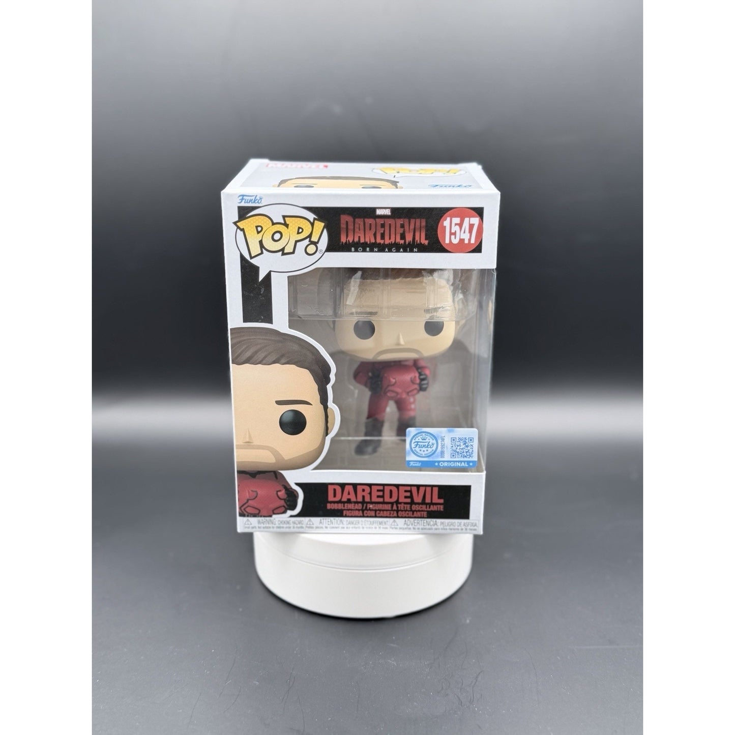 Funko Pop Daredevil Unmasked 1547 Born Again side box view