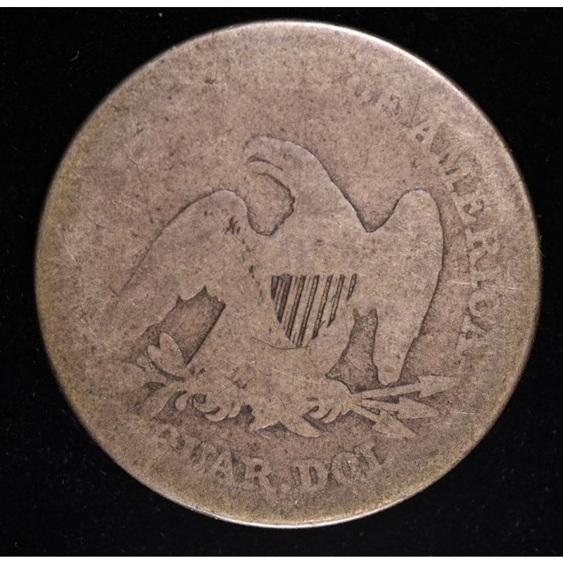 1858 Seated Liberty Quarter 90 Percent Silver Coin Reverse