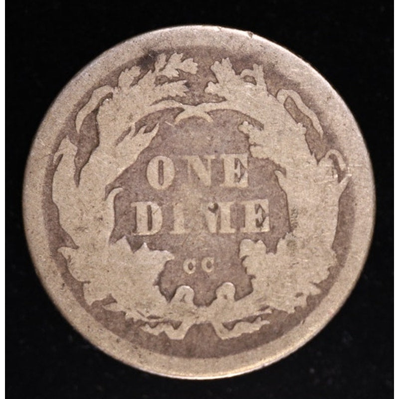 1875 CC Seated Liberty Dime Carson City Silver Coin Reverse