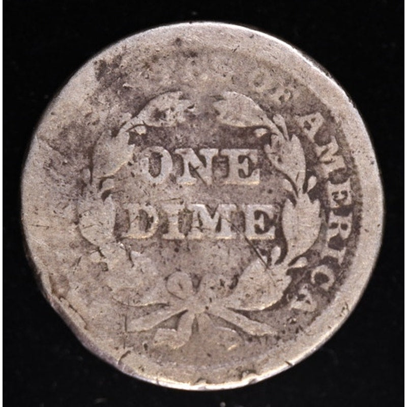 1857 Seated Liberty Dime 90 Percent Silver Coin Reverse