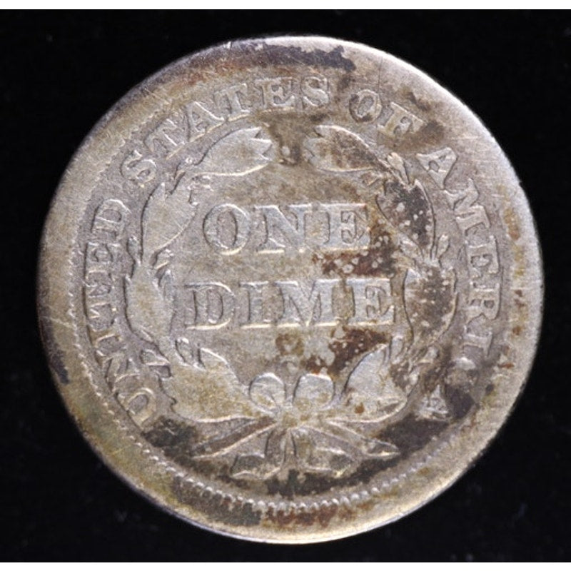 1853 Seated Liberty Dime Arrows Silver Coin Reverse