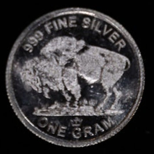 Monarch Precious Metals 1 Gram .999 Fine Silver Buffalo Round
