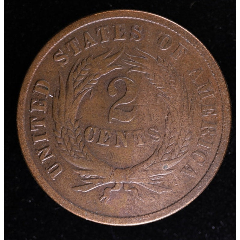 1864 Two Cent Piece First Year Issue Better Detail Civil War Coin