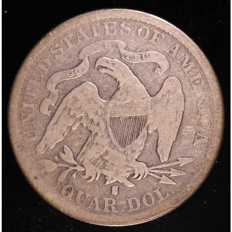 1891 S Seated Liberty Quarter Better Date Silver Coin Reverse