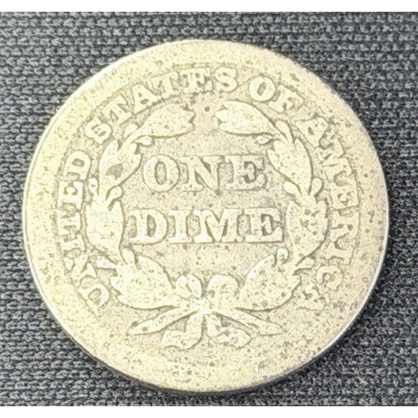 1845 P Seated Liberty Dime reverse early silver 10C coin