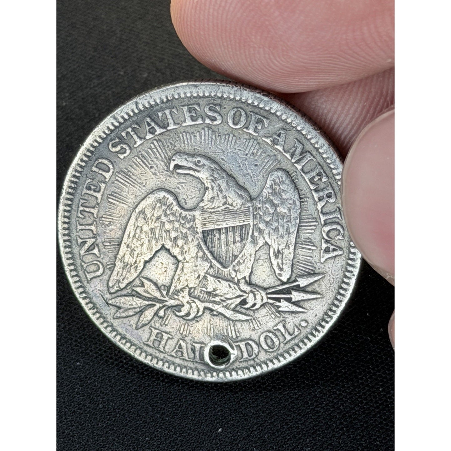 Historic 1853 U.S. silver half dollar coin