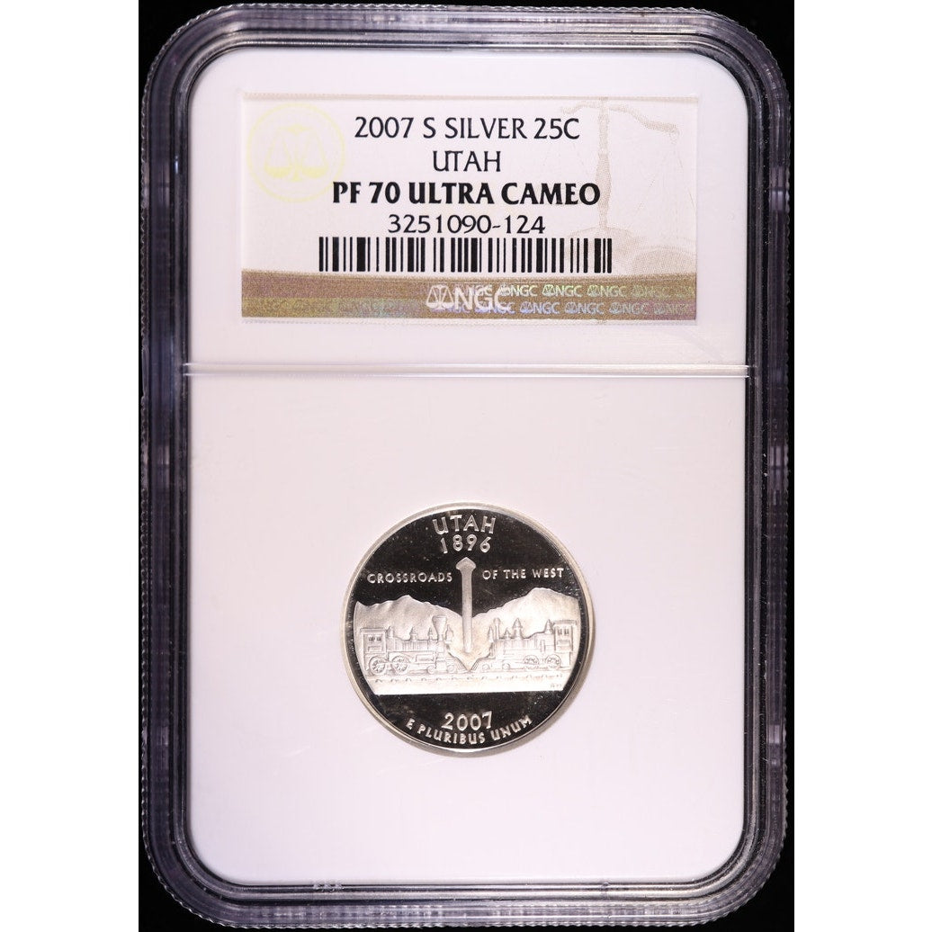 2007-S Utah Silver State Quarter NGC PF70 Ultra Cameo Reverse