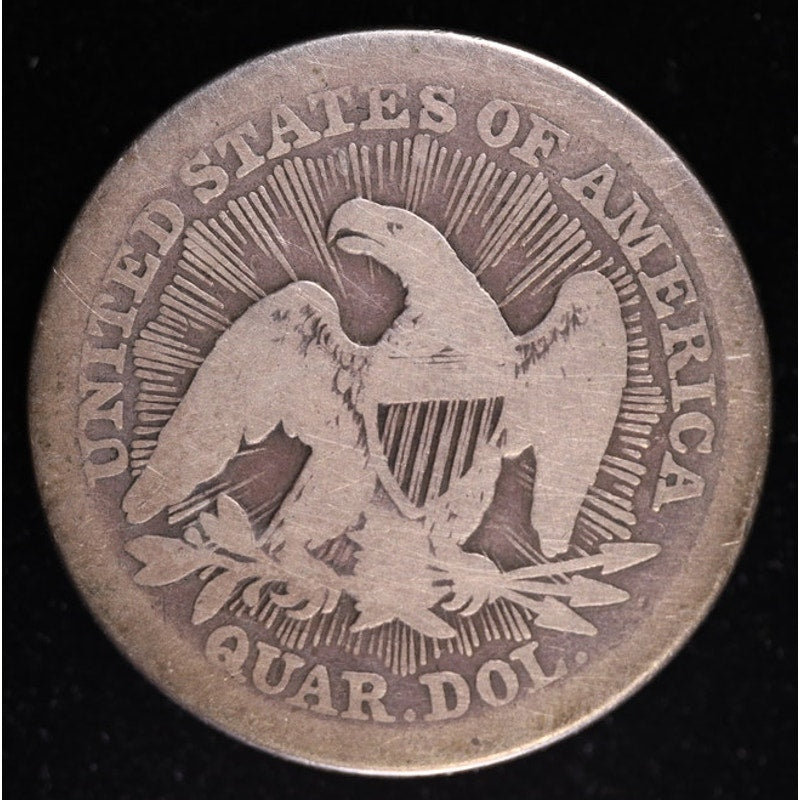 1853 Arrows Seated Liberty Quarter Reverse