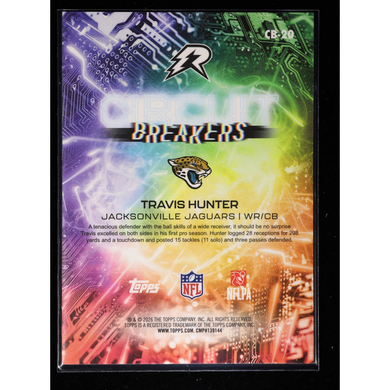 2025 Topps Resurgence Travis Hunter RC Circuit Breakers CB-20 — Near Mint
