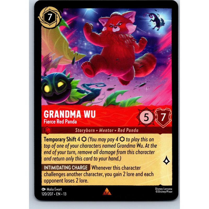 Disney Lorcana Grandma Wu - Fierce Red Panda 120/207 AOTV Rare Nonfoil NM