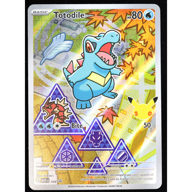 Pokemon Totodile MEP 048 Black Star Stamped Promo Holo English NM