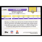 2026 Topps Flagship J.J. McCarthy #134 Football Leather Foil back