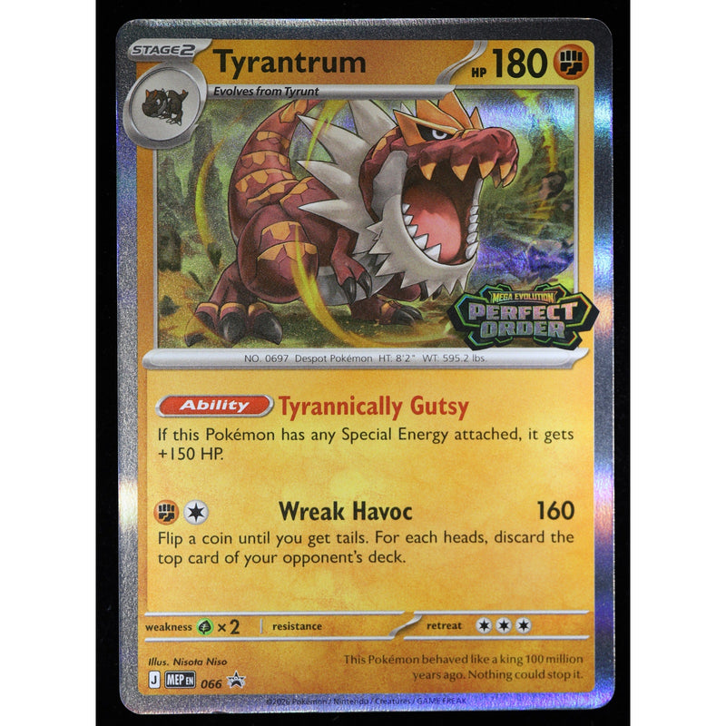 Pokémon Tyrantrum MEP 066 Stamped Black Star Promo | Perfect Order Prerelease