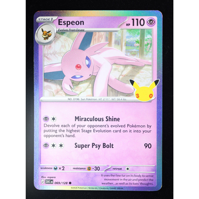 Pokemon Espeon 069/128 30th Celebration Holo English Near Mint