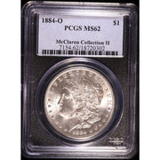 1884-O Morgan Silver Dollar PCGS MS62 McClaren Collection II Certified Coin Obverse