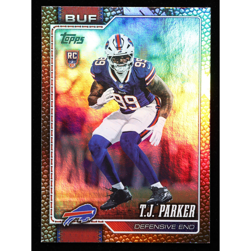 2026 Topps Flagship T.J. Parker RC #376 Football Leather Foil front