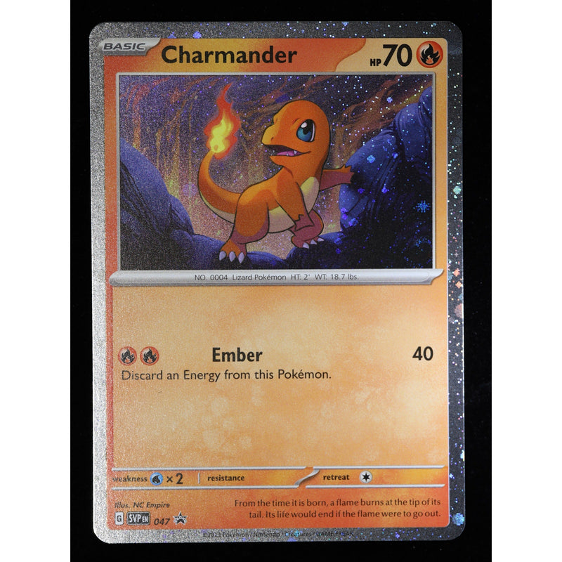 Charmander SVP 047 Double Swirl Cosmos Holo Black Star Promo