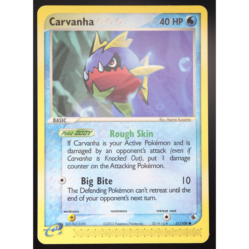 Pokemon Carvanha 51/109 EX Ruby Sapphire Non-Holo English LP