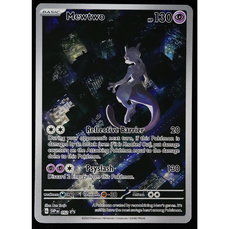 Pokémon Mewtwo SVP 052 Illustration Rare Black Star Promo – Near Mint Front