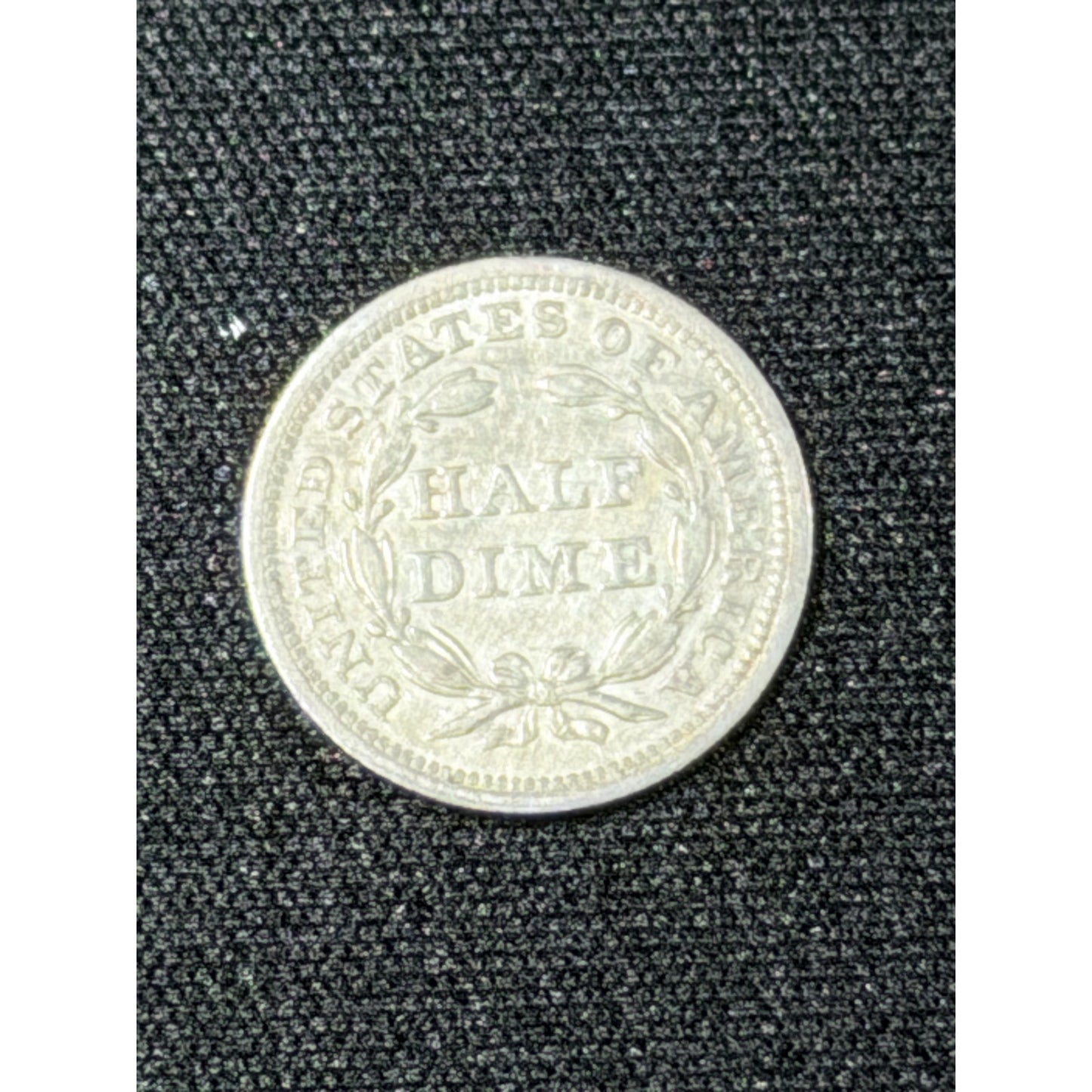 1852 Seated Liberty Half Dime reverse wreath VF AU silver coin