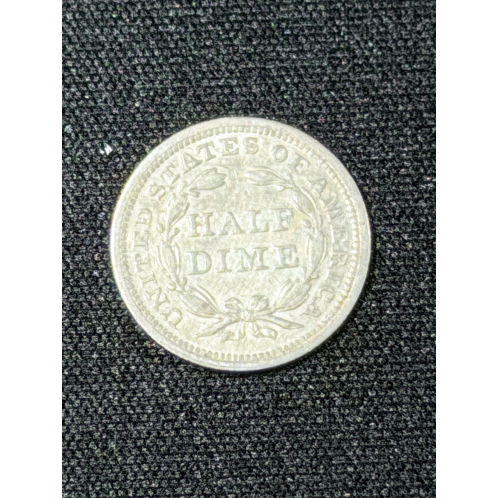 1852 Seated Liberty Half Dime reverse wreath VF AU silver coin