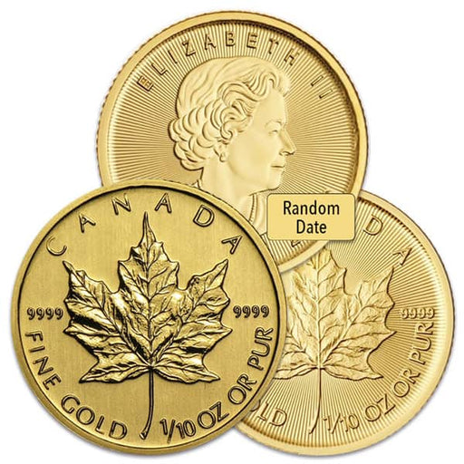 1 10 oz Gold Canadian Maple Leaf 9999 fine gold bullion coin