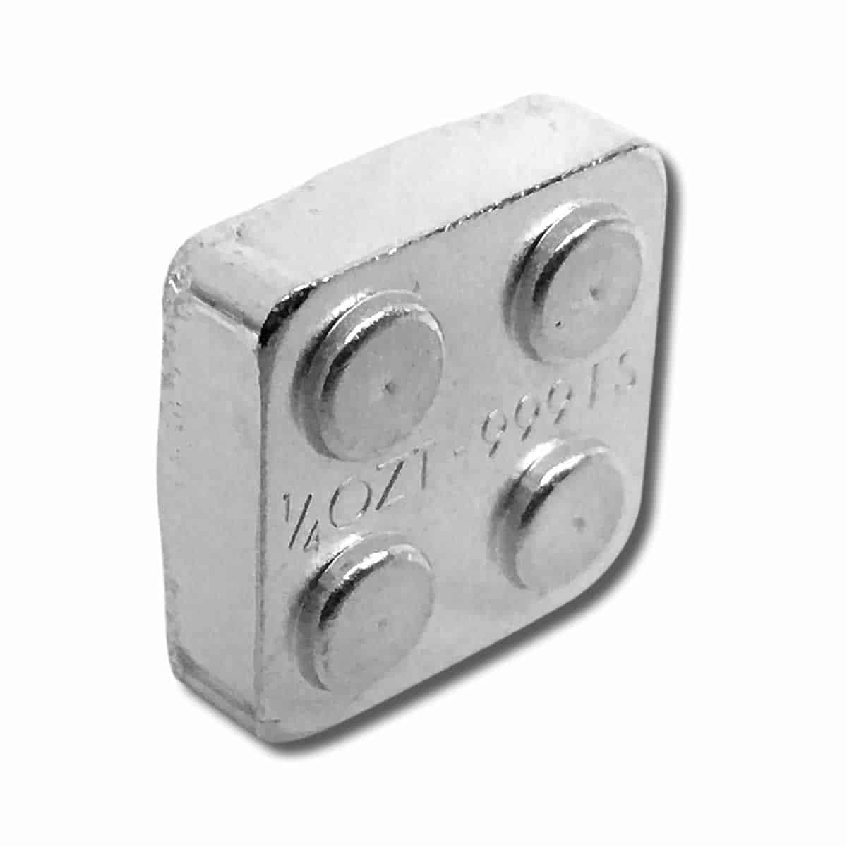 1/4 oz silver building block bar single piece top view