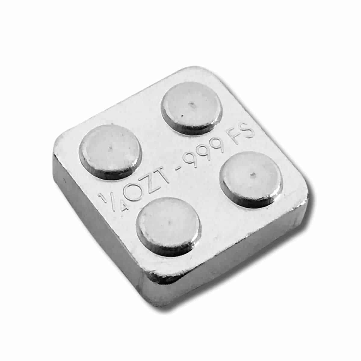 1/4 oz silver building block bar interlocking design detail