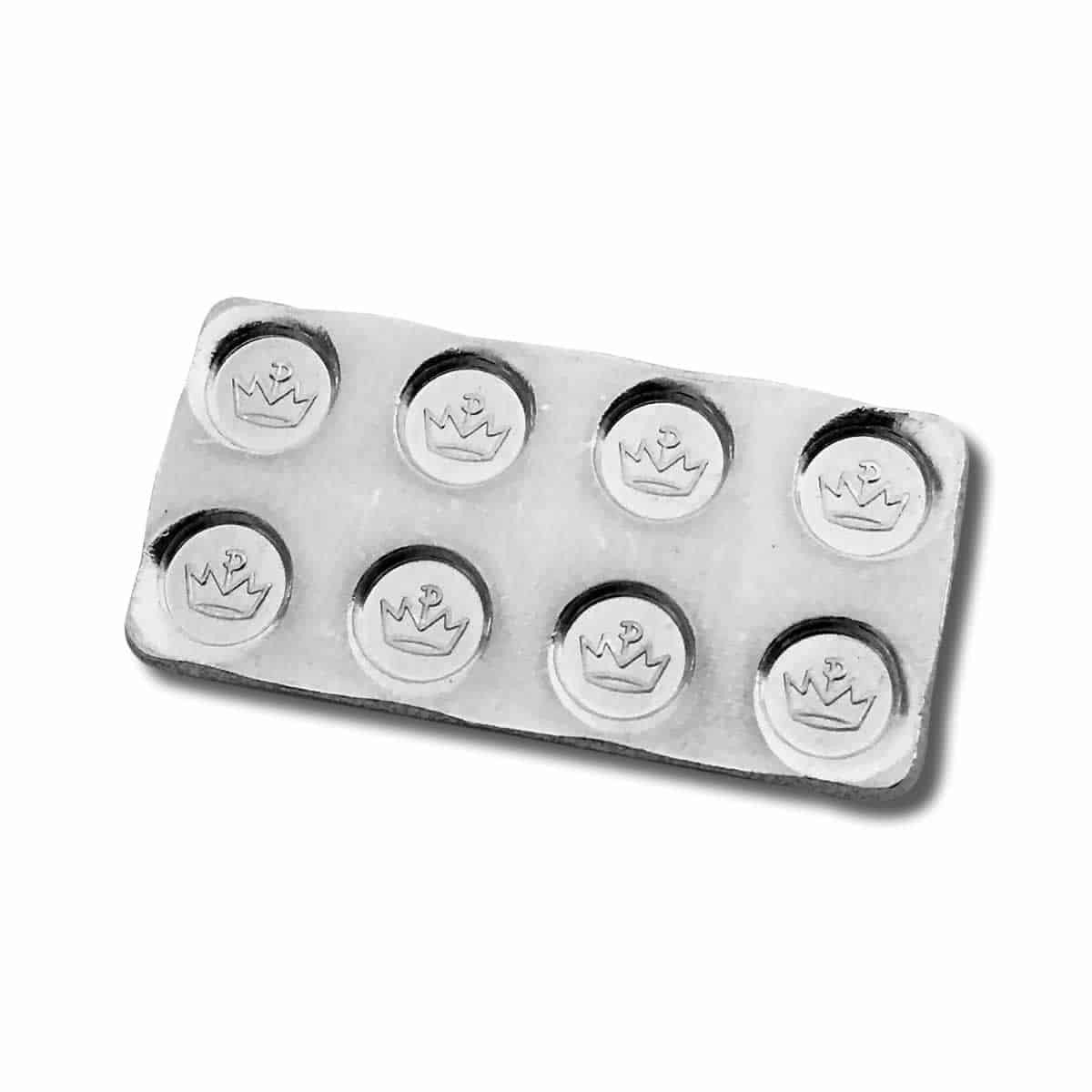1/4 oz silver building block bar interlocking design detail