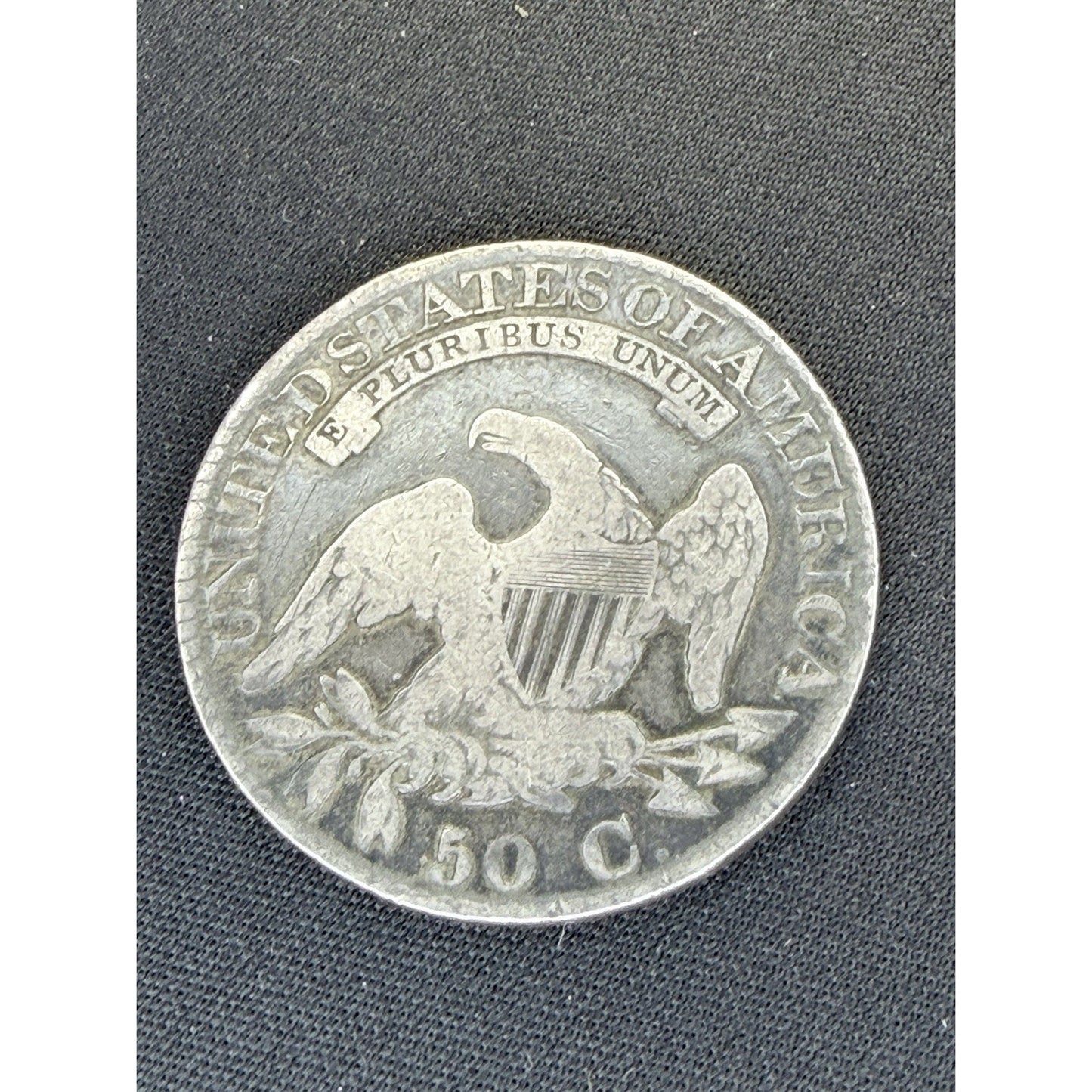 1824 4 Overdate Capped Bust Half Dollar reverse early silver coin