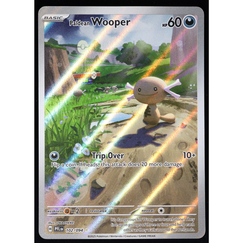 Pokemon Paldean Wooper 102/094 Phantasmal Flames Illustration Rare Holo NM