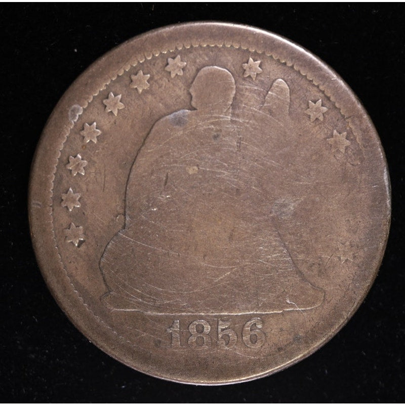 1856 Seated Liberty Quarter 90 Percent Silver Coin Obverse