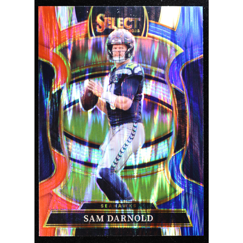 2025 Panini Select Sam Darnold #13 Red Blue Shock Prizm – Near Mint