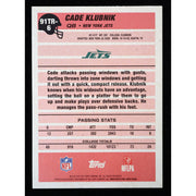 2026 Topps Flagship Cade Klubnik RC 1991 Topps 91TR-6 Football back