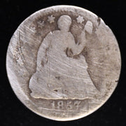 1857 Seated Liberty Half Dime 90 Percent Silver Coin Obverse