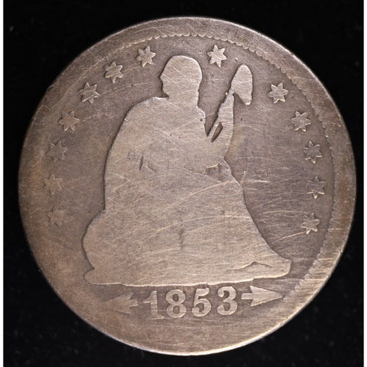 1853 Arrows Seated Liberty Quarter Obverse