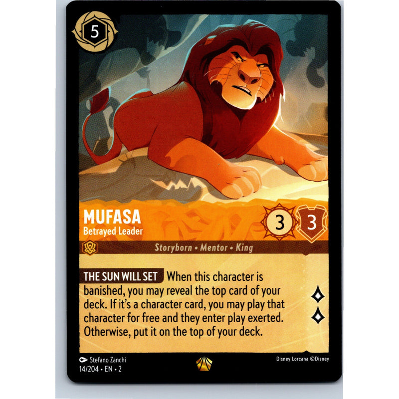 Disney Lorcana Mufasa - Betrayed Leader 14/204 ROTF Legendary Nonfoil NM