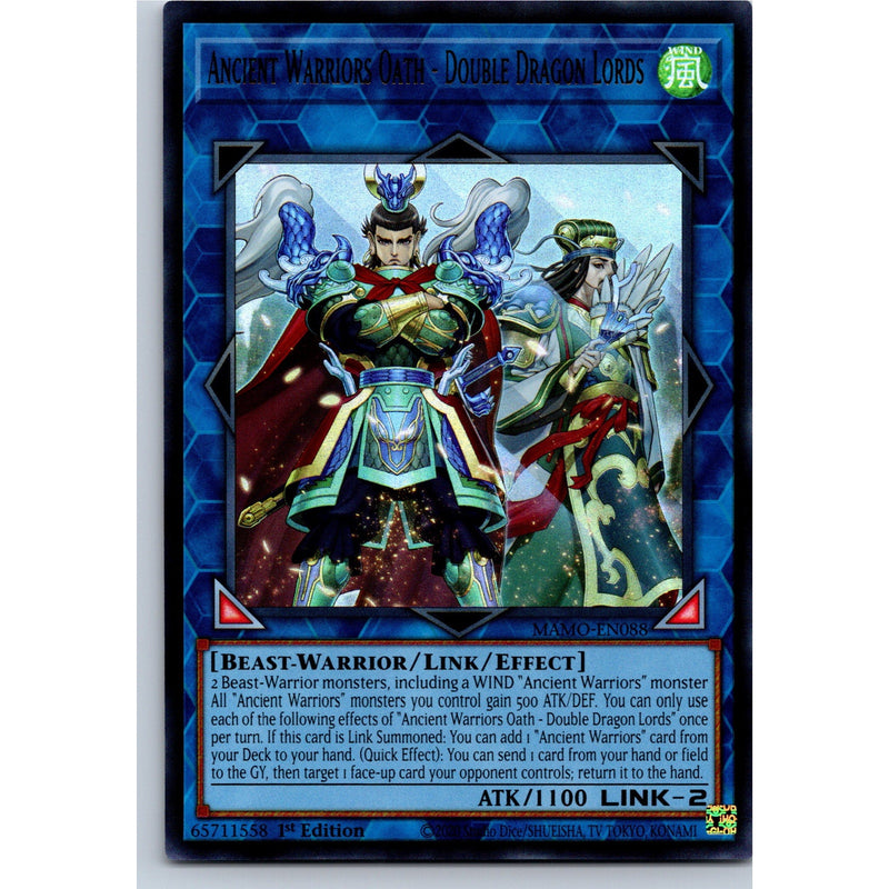 Yu-Gi-Oh! Ancient Warriors Oath - Double Dragon Lords MAMO-EN088 Ultra 1st Ed NM