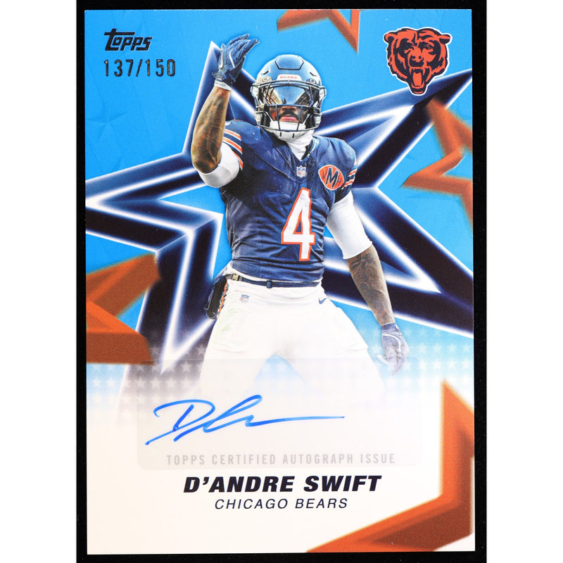 2026 Topps D'Andre Swift NFL Stars Auto Blue 137/150 NFLSA-DSW – Near Mint
