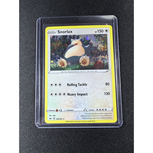 Snorlax Sword Shield holo Pokemon card front view