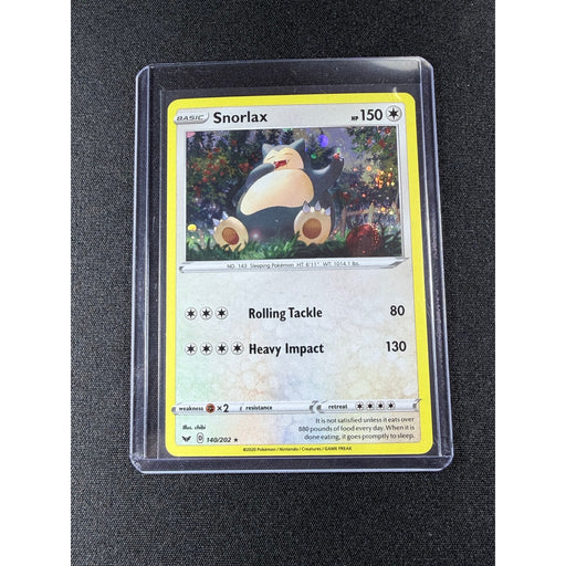 Snorlax Sword Shield holo Pokemon card front view
