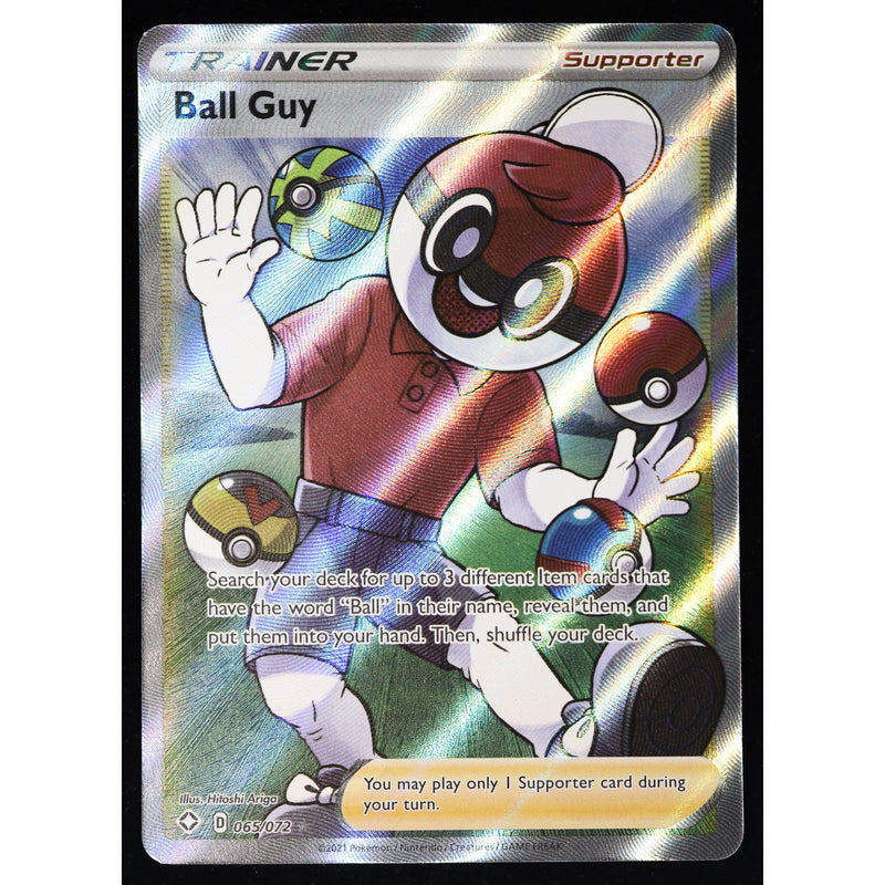 Pokemon Ball Guy 065/072 Shining Fates Full Art Trainer Holo English NM
