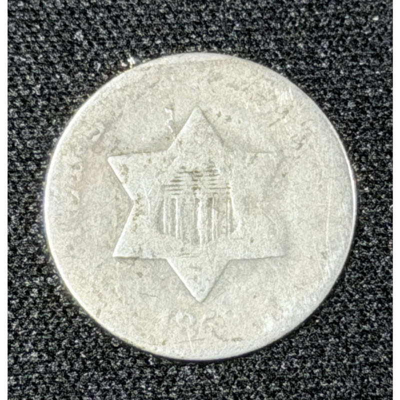 1852 Three Cent Silver Trime Type 1 obverse AG G detail