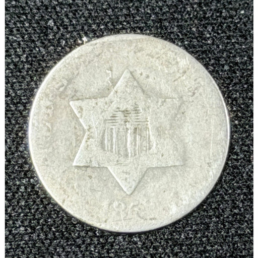 1852 Three Cent Silver Trime Type 1 obverse AG G detail