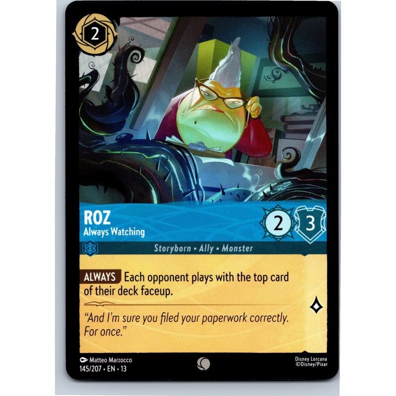 Disney Lorcana Roz - Always Watching 145/207 AOTV Common Nonfoil NM