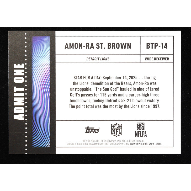 2026 Topps Flagship Amon-Ra St Brown Big Ticket Player BTP-14 — Near Mint