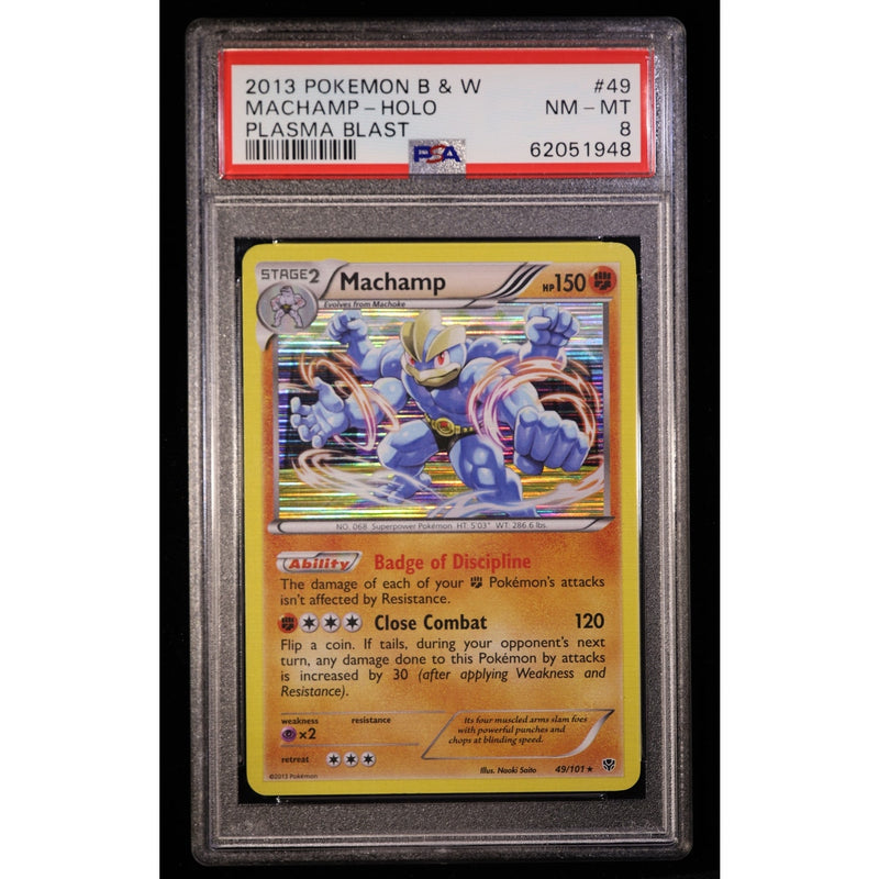 Pokemon Machamp Holo 49/101 Plasma Blast PSA 8 Near Mint Mint Graded Card