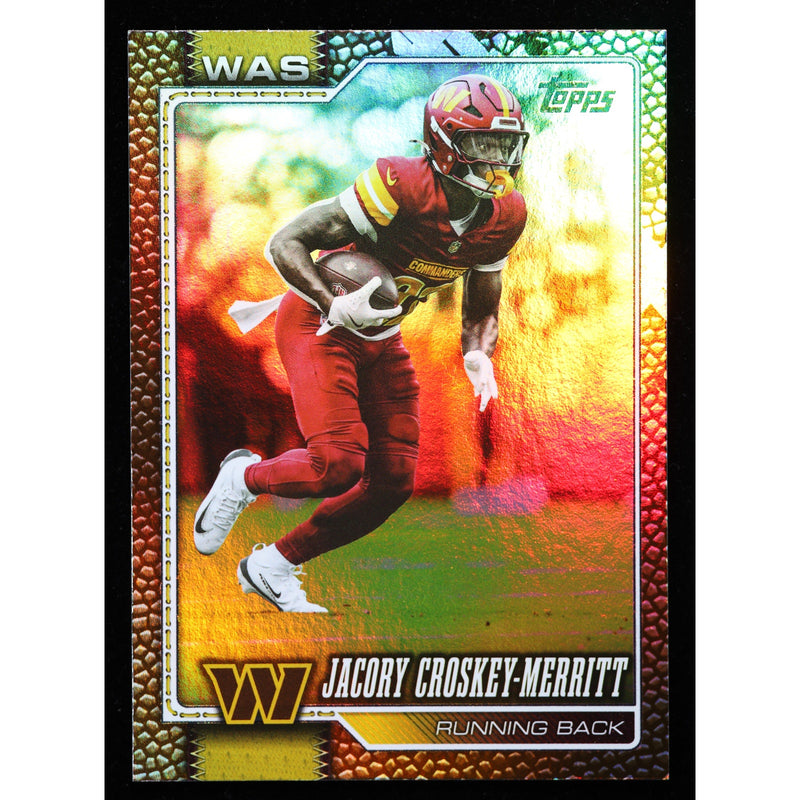 2026 Topps Flagship Jacory Croskey-Merritt #197 Football Leather Foil front