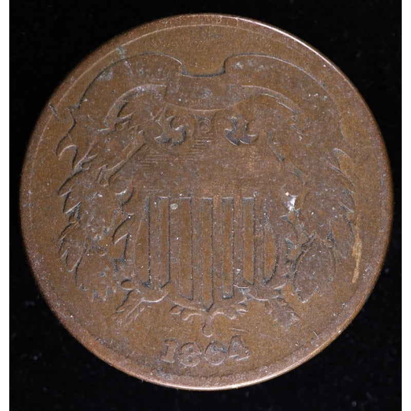 1864 Two Cent Piece First Year Issue Civil War Era Coin